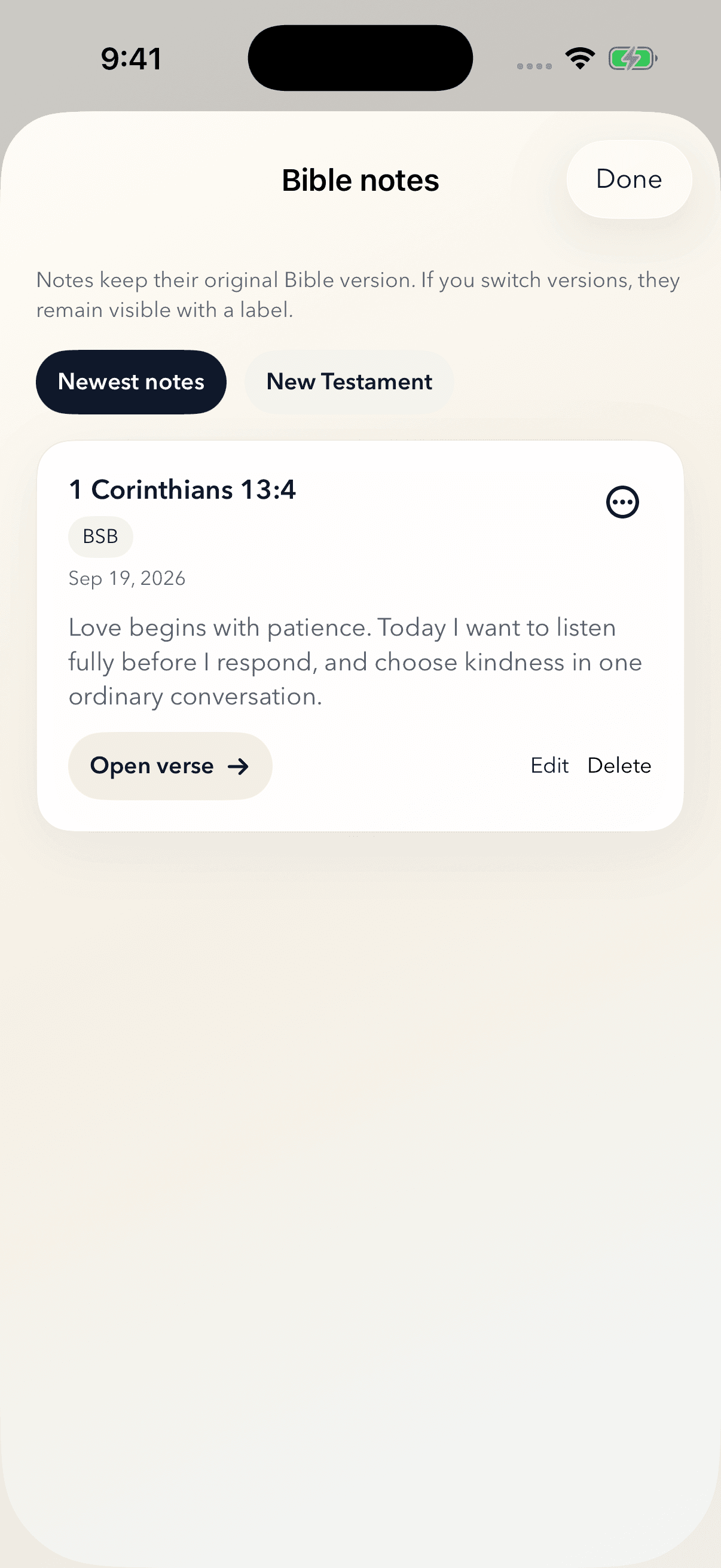 One Visioon Remember screen, next app update preview